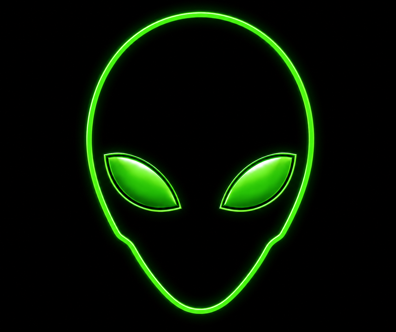 Green AREA 54 alien head